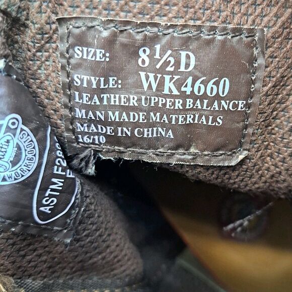 Justin Stampede Men's Western Work Boots Size 8.5D Brown And Tan Leather Cowboy - Picture 10 of 10